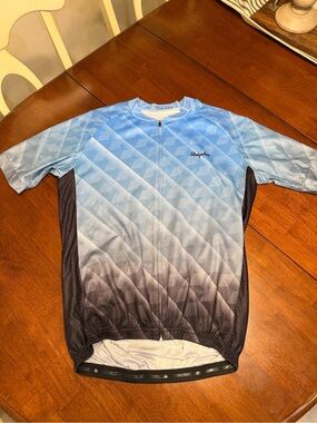 Rapha Cycling Jersey Mens XXL 2XL Full Zip Performance Short Sleeve Geometric